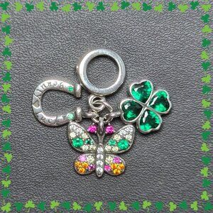 Lucky Horseshoe, Butterfly, and Four-Leaf Clover Charm‎ (NWOT)